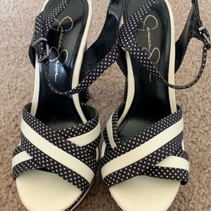 Jessica Simpson Platform shoes Polka Dot Patia 7.5